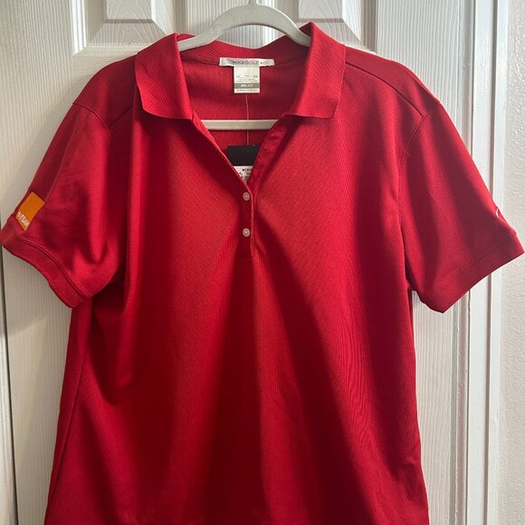 SOLD e Golf Dri-Fit Women's Polo Top Shirt Red New XXL - Logo - Picture 1 of 8